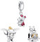 Doyafer 925 Sterling Silber Charm Ente und Maus Anhänger Bead Set Fit Frauen Armbänder, Halsketten, Geburtstagsgeschenke, für Familie und Freunde