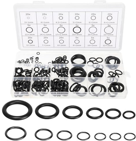 Arcjunys O Ring Sortiment Dichtungsringe Set O Ringe Sortiment 18 Größen Dichtungen O-Ringe O-Ring Sortiment Dichtungsring Dichtungsset für Schlauch Sanitär Wasserhähne Automobil Reparatur 225 Stück