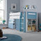Lacy Kids Storage Bed Mid Sleeper Bed Blue, Grey, Pink and White (Blue)