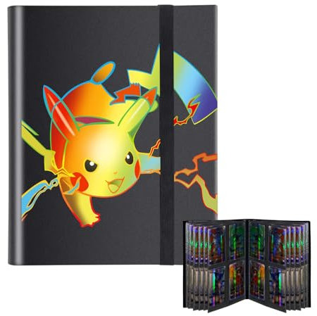 Sammelkarten album Kompatibel mit 160 Karten, 4 Pocket 20 Seiten Sammelkarten Mappe, Karten Sammelalbum, Klein Spielzeug Karten Heft, Halter Heft für GX VMAX V Karten,Karten Ordner Buch (160)