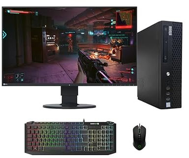 Stone Gaming PC SFF Computer Bundle - i5 6th Gen, 32GB DDR4 RAM, 1TB SSD Storage, 300Mbps WiFi, GT 1030 2GB Graphics, 27 1080p Monitor, Windows 11 Pro OS (Renewed)