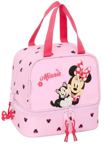 Safta MINNIE MOUSE NAIVE - Portamerienda, Portatodo, Qualità e Massima Resistenza, Porta Cibo, Ricreo, Spuntino e Colazione, 20 x 15 x 20 cm, rosa chiaro, M, Casual
