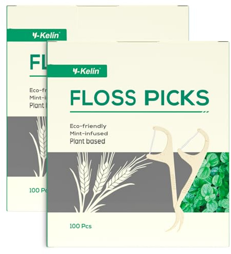 Y-Kelin Lot de 200 cure-dents en paille de blé - Doux pour les gencives - Soins bucco-dentaires durables pour adultes et enfants