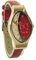 Jipersuo Dialogband kleine feine Uhr Frau Ellipse Semilunar Uhr Typ Sand-Damenuhr Stahlarmband Damenuhren (Red, One Size)