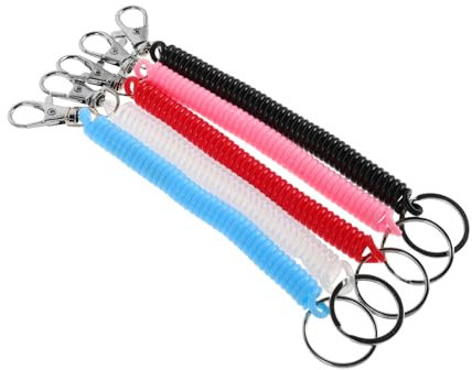 Milisten 5piezas Llaveros Retráctiles Antirrobo De Clip De Cuerda Expandible para Claves Teléfonos y