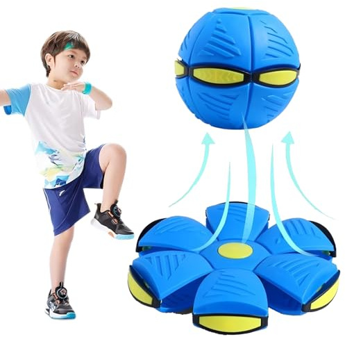 JACKANNA Hüpfball Magic Ball,Hüpfball Kinder Fliegender Ball für Kinder, Frisbee Interaktive Fliegende Untertassen-Hüpfbälle, Dual-Form frei umschaltbar mit für Eltern-Kind-Spiele (Blau)