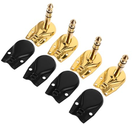 TEHAUX 4 Pièces Adaptateur Audio Pouce Stéréo Mâle Connecteur Pancake avec Blindage Électromagnétique Compatible Guitare Micro et Casque Lot