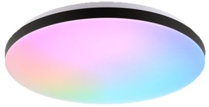 Brilliant LED Deckenleuchte Livio, 2400 Lumen, 3000-6500 K, Ø 38,5cm, dimmbar, digitales RGB, Nachtlicht, Timer, Fernbedienung, Kunststoff, weiß, schwarz, ideal für Wohnzimmer, Flur, modern