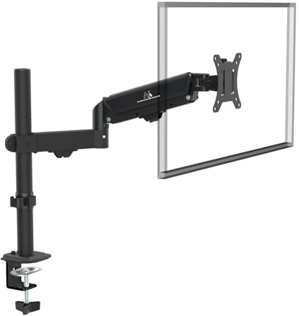 Maclean MC-135 Monitorhalterung 17-32'' Gasfeder Höhenverstellbar Schwenkbar Neigbar Drehbar VESA 75x75, 100x100 | Schwarz | Ergonomischer Arbeitsplatz | Kabelmanagement