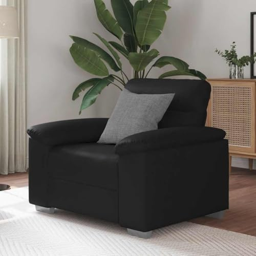 WEMYUFURN Leder Sessel Lounge Stuhl mit Polsterung und Armlehnen aus Holz Metall Gestell für Wohnzimmer Büro Gästezimmer