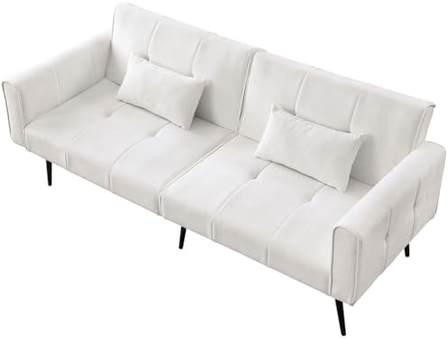 SHAIRMB Schlafsofa, Modernes 173 cm Breites Schlafsofa, Schlafsofa Mit Cordbezug, Sofa Mit Schlaffunktion, FüR Wohnzimmer, Schlafzimmer, BüRo, Arbeitszimmer,Beige