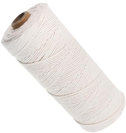 WRITWAA Corde Macramé en Coton Naturel 1,5 Mm, Fil à Crocheter 200 M, Ficelle pour Décoration Murale, Bricolage, Tuteurage Plantes Cuisine, Cordon Macramé Polyvalent pour DIY