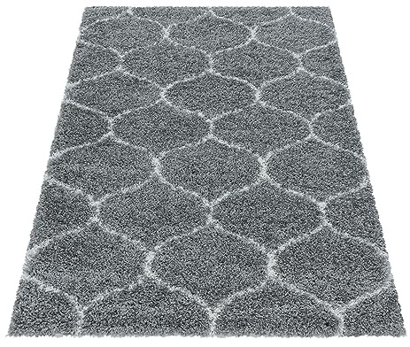 KADIMA DESIGN Hochflor Shaggy Teppich Skandinavisch Minimalistisch Weich Kuschelig Angenehm Waschbar Strapazierfähig Hochwertig 30mm Flor Grau 280x370 cm Schlafzimmer Esszimmer | Ronda