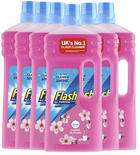 Flash All Purpose Multi Surface Cleaner, Floor Cleaner Liquid, Cherry Blossom, 7.8 Litres (1.3 L x 6)