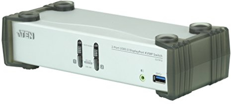 ATEN CS1912 2-Port USB 3.0 DisplayPort KVMP Switch (Cables included), silver