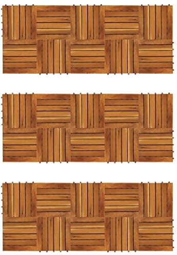 vidaXL 30x Akazie Terrassenfliesen 30x30cm Klickfliesen Holzfliesen Fliesen