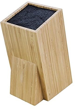 Vogue Wooden Knife Block with Bristles, Bamboo Universal Knife Block, Size: 24.5(H) x 12(W) x 15.5(D) cm, Will Fit Any Knife, Slight Angle for Easy Access, Professional & Home Chefs, CP862
