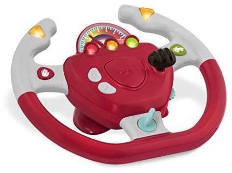 Battat Juguete volante interactivo también para viajes y trayectos en coche con luces y sonidos para niños a partir de 2 años, rojo, compatible con coches