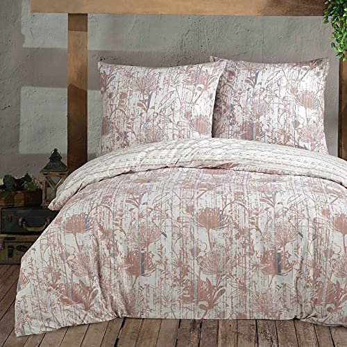 Buymax Bettwäsche 135x200%100 Baumwolle 2-Teilig Bettbezug - Bettwäsche-Sets 135 x 200cm mit 1 mal Kissenbezug 80x80cm, ÖKO-TEX Renforcé-Bettwäsche Set mit Reißverschluss
