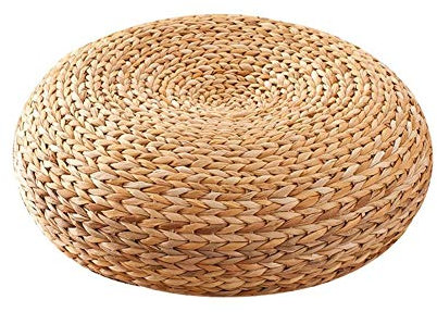 fridaymonga Straw Cushion, Handmade Straw Yoga Meditation Cushion, Japanese Style, Tatami Environmentally Friendly, Padded Knitted Straw, Flat Seat Cushion, Yoga Floor Mat for Meditation Rest