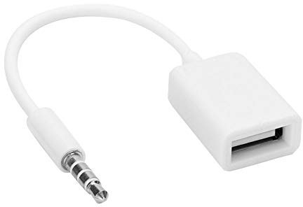 ASHATA Cable Audio de 3.5 mm Macho Jack a USB Hembra, Cable Audio de USB Hembra a Aux Jack Macho 3.5mm Adaptador Auxiliar Cable Convertidor para Reproductor de CD, PC, Teléfono móvil, MP3, etc