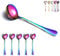 Cuillères à soupe arc en ciel, Kyraton 6 pièces cuillères rondes en acier inoxydable avec placage de titane arc en ciel, avable au lave-vaisselle lot de 6