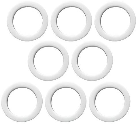 Trimming Shop Occhielli per tende da 40 mm di forma rotonda, in plastica, per finestre, tende, porte, sfondi, accessori per tende fai da te, bianco, 8 pezzi