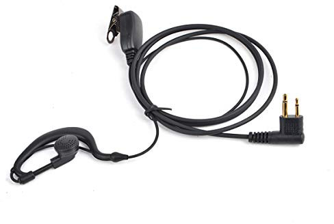 HYS G-Shape Two Way Radio Headset Inline PTT Mic Radio Earpiece Compatible with 2 Pin Motorola Walkie Talkie Motorola CP040 DP1400 GP68 GP88 GP300 CT150 Pro1150 Hyera Midland