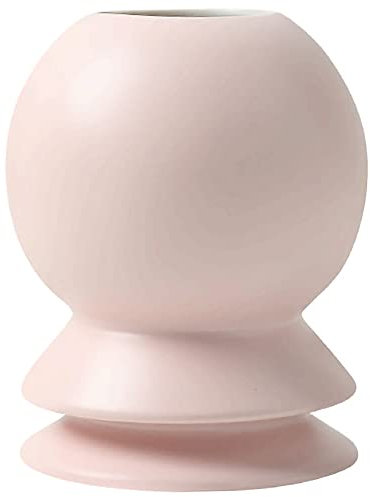 rismart Coloré Céramique Vase à Fleurs Décorative Vases pour Maison Décoration Ronde Rose,13.5_x_9.5_x_5_cm
