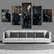 Myrdsio Kunstdrucke Gemälde 5 Teilig Leinwand Drucke,Wand Für Zuhause Malerei Wohnzimmer Wohnung Deko Modulare Bilder Peaky Blinders Poster Hd Gedruckt Poster,Mit Rahmen