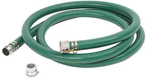 Eastrans Discharge Hose Pump Kit Includes 2 x 20' Green PVC Suction Hose with Aluminum Camlock Fittings, 2 Global Type A Cam and Groove Hose Fitting