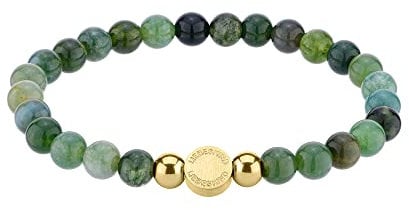 Liebeskind Berlin Beads-Armband LJ-0956-B-17 Moosachat & Edelstahl IP gold