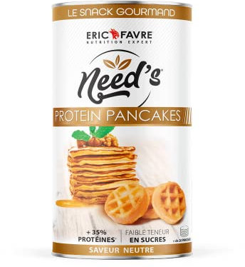 PROTEINE PANCAKE NEED's - Poudre Protéinée pour Pancakes, Crêpes, Gaufres - Pâte Pancake Proteine Riche en Fibres, Glucides, Faible en Sucre - 420g - Goût Neutre - Laboratoire Français Eric Favre