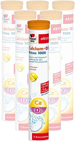 Calcio 1000mg + Vitamina D3-90 Compresse effervescenti - Integratore per il mantenimento delle ossa – Doppelherz