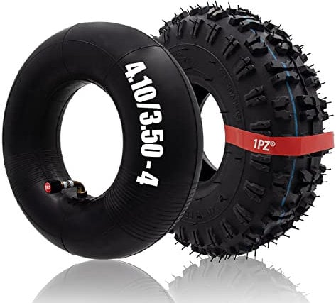 1PZ S4T-35C Neumático de Repuesto 4.10/3.50-4 y Cámara de Aire para Rueda de Carretilla de Mano, carros, soplador de Nieve, cortacésped, Mini Quad, Go Kart 47cc 49cc, Carro de jardín