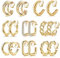 Morfetto Gold Clip Auf Creolen für Frauen - Mode Clip auf Ohrringen mit Twist Runde Geometrische klobige Creolen Ohne Piercing Gefälschte Ohrringe