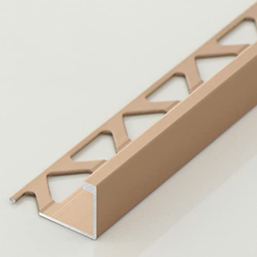 LAIDEPA Fliesenschiene Professional Edelstahl gebürsteter Stahl zum Schutz Höhe 19,2 mm Fliesenprofil Winkel Versiegelter Aluminiumstreifen Abschlusskante,Rose Gold,140cm