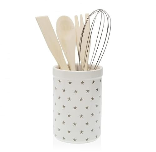UNIMASA - Salero y Azucarero de Cocina de Cerámica con Tapa de madera Diseños Originales - Bote Utensilios