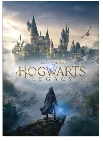 Displate Offiziell Harry Potter MetallPoster Magnetische Befestigung Inklusive Lizenziert Bilder Hochwertiges Poster Hogwarts Legacy - Hogwarts Legacy Key Art 45 cm x 32 cm