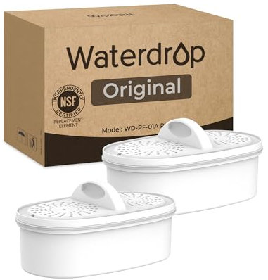 Waterdrop WD-PF-01A Plus NSF Certified Replacement Filters for All Waterdrop Dispenser Filtration System, Reduces PFAS, PFOA/PFOS, Chlorine, Last Up to 2 Months or 200 Gallons (2 Pack)