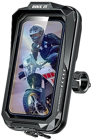 BIKE IT Motorcycle Waterproof Phone Case Universal IP66 Waterproof Phone Case With Handlebar & Mirror Mounts