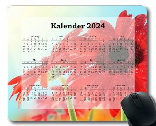 YENDOSTEEN 2024 Kalender-Mauspad,Lampenlicht Herz 2024 Kalender Horizontale Version Natur Gaming Mauspad