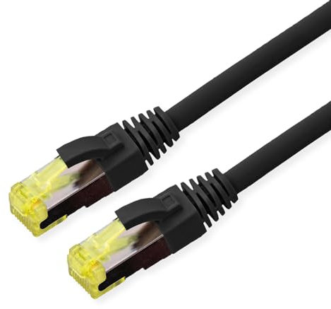 ROLINE Outdoor Patchkabel Kat.6A (Class EA) S/FTP (PiMF), Litzendraht, LSOH, schwarz, 1 m