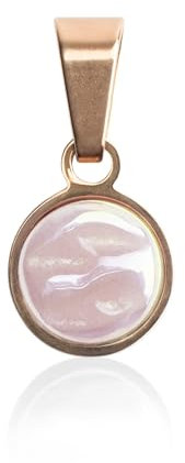 Roségold Kettenanhänger mit Stein in rosa • Charm zum Wechseln • passend für eine Vielzahl von Ketten • Edelstahl & recyceltes Glas • MIX AND MATCH