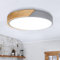 Kimjo LED Deckenleuchte Holz Rund - Grau Deckenlampe Holz 24W Kaltweiß 6000K - Deckenlampe Wohnzimmer 30cm für Schlafzimmer Küche Korridor Verandas