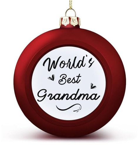 Oma Geschenk Weihnachtskugeln Ornamente Weihnachten World's Best Grandma Hängende Kugel Deko für Weihnachtsbäume, Urlaubsparty, Neujahrsgeschenk