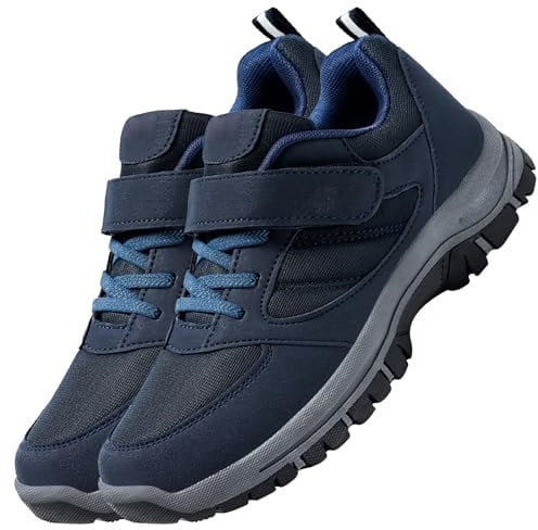 AZMAHT Scarpe pianta Larga Uomo Scarpe Uomo Pianta Larga Scarpe Sportive Ortopediche Scarpe per Diabetici Donna Chiusura Scarpe Ortopediche Scarpe Larghe,Men Blue,44/270mm