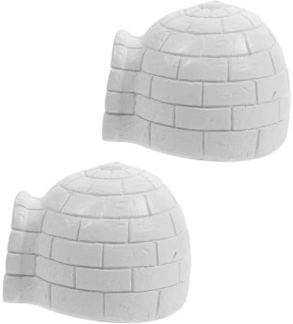 Cabilock 2St Mini-Iglu kleines Eishaus-Handwerk Mini-Eishausmodell Weihnachtsdekorationen Bilder Cartoon-Eishausfiguren Iglu-Figuren zur Dekoration Weihnachten Ornamente Eco-Flasche Statue