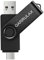 GARRULAX Chiavetta USB 2 in 1 OTG tipo C, USB 2.0, girevole, per conservare la data, per smartphone Android, MacBook, tablet, PC, colore nero, 16 GB