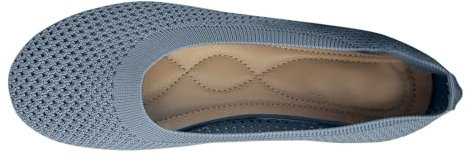 Women's Knit Ballet Flat UK Sale, Ladies Round Toe Slip On Flats Shoes Low Wedge Ballerina Classic Walking Flat Shoe Comfort Slip On Flats Work Dressy Pumps Shoes Orthotic Slides Fashion Breathable